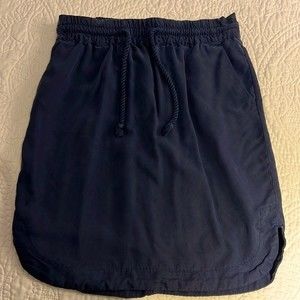 Loft Navy Blue Mini Skirt With Tie Size S Petite